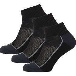 Endurance Avery Quarter Training Socks 3-packs - Black
