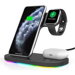 MTP Products 3-in-1 Wireless Charging Stand for iPhone, Apple Watch and Airpods