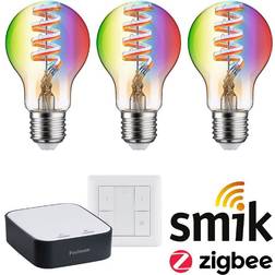 Paulmann bundle smart home zigbee gateway schalter 4 rgbw led-spots gu10 Schwarz