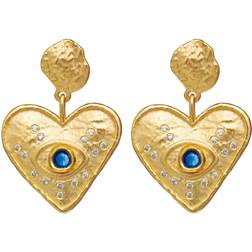 Maanesten Constantine Earrings - Gold/Blue/Transparent