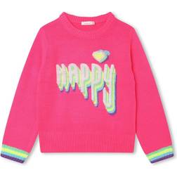BillieBlush Kid's Happy Sweater - Neon Pink