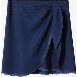 Mango Crossed Denim Miniskirt Kvinde Korte Nederdele Denim hos Magasin Open Blue