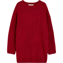 H&M Oversized Strikket Kjole - Mørkerød (1193550005)