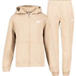 Nike Junior Club Fleece Full Zip Tracksuit - Brown