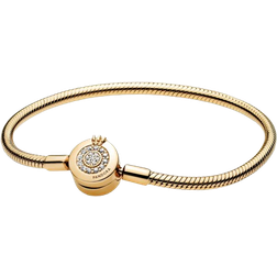 Pandora Moments Sparkling Crown O Snake Chain Bracelet - Gold/Transparent