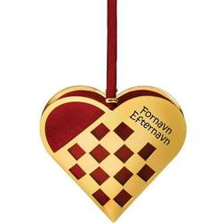 Nordahl Andersen Heart With Engraved Name & Date Gold Juletræspynt 8cm