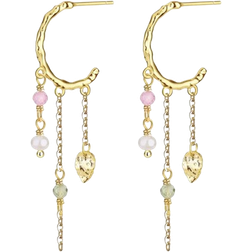 WiOGA Creole Earrings - Gold/Multicoloured