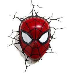 3DLightFX Spider Man Mask 3D Deco with Crack Sticker Væglampe
