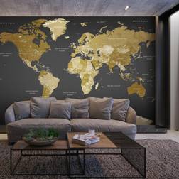 Wonda Modern Geography Black/Brown Vægdekorationer 280x400cm