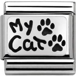 Nomination Composable Classic Link My Cat Charm - Silver/Black