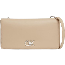 Calvin Klein Double Gusette Crossbody Bag - Silver Mink