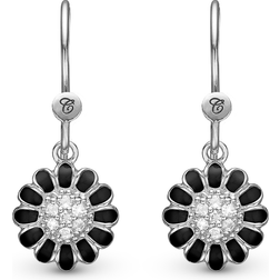 Christina Jewelry Marguerite Hook Earrings - Silver/Black/Topaz