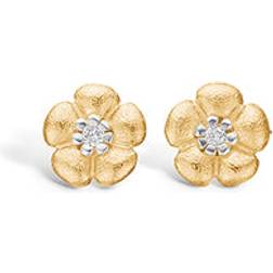 Blossom Copenhagen Conjure Petit Flower Earrings - Gold/Diamonds
