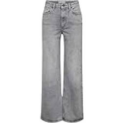 Only Juicy Hw Wide Leg Jeans - Medium Gray Denim