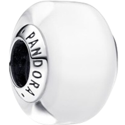 Pandora Mini Murano Glass Charm - Silver/White