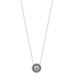 Pandora Sparkling Double Halo Collier Necklace - Silver/Transparent