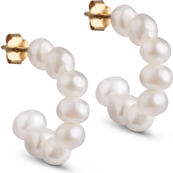 ENAMEL Copenhagen Pearlie Chunky Hoops - Gold/Pearls
