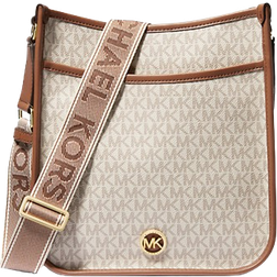 Michael Kors Luisa Large Signature Logo Messenger Bag - Vanilla/Luggage