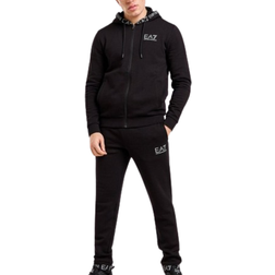 Emporio Armani Branded Hood Full Zip Tracksuit - Black