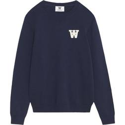Wood Wood Tay AA Patch Knit Sweater - Navy