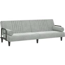 vidaXL Sofa Bed With Armrests Light Grey Sofa 205cm 2 personers