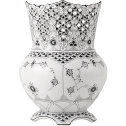 Royal Copenhagen Sort Musselmalet Helblonded Hvid Vase 22cm