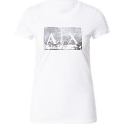 Armani Exchange Sequin Logo T-shirt - White