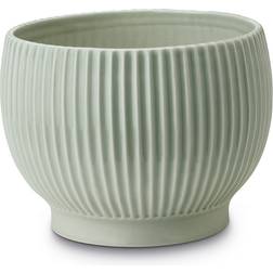 Knabstrup Keramik Grooves Mint Green Vase 12.3cm