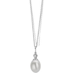 Spirit Icons Figaro Pendant Necklace - Silver/Pearl/Transparent