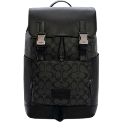 Coach Track Backpack In Signature Canvas - Gunmetal/Charcoal/Black