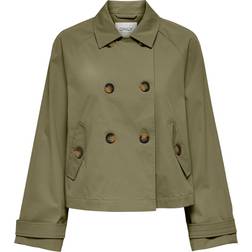 Only Short Trenchcoat - Brown/Aloe