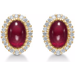 Mads Z Royal Earrings - Gold/Ruby/Diamonds
