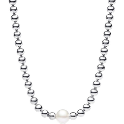 Pandora Beads Collier Necklace - Silver/Pearl
