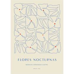 Paper Collective Flores Nocturnas 01 Blue/Grey Plakat 50x70cm