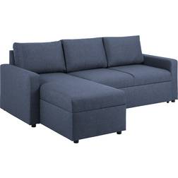 Sacramento Sofa Bed With Chaise Blue Sofa 218cm 3 personers