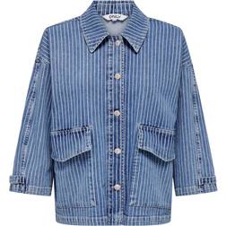 Only Kirsi Oversize Denim Shirt - Blue/Light Blue Denim