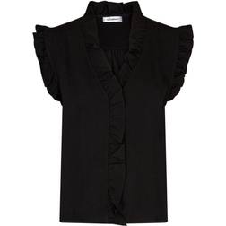 Co'Couture Sueda Frill Top, Black