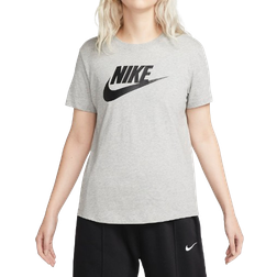 Nike Women's Sportswear Essentials Logo T-Shirt - Dark Grey Heather/White