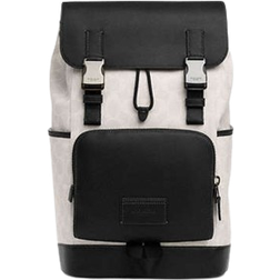Coach Track Backpack In Colorblock Signature Canvas - Gunmetal/Chalk/Black Multi