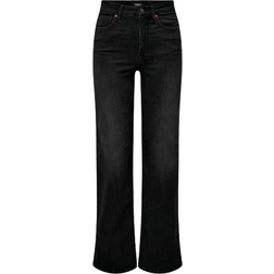 Only Madison Wide Leg Fit High Waist Jeans - Black/Washed Black
