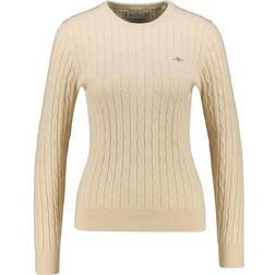 Gant Cable Knit Cotton Sweater with Stretch - The Linen