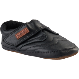 Melton Leather Shoe Velcro - Black