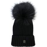 RockandBlue Hat Pom Pom Beanie - Black/Black