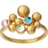 Smykker ByBiehl Pebbles Colours Ring - Gold/Multicolour