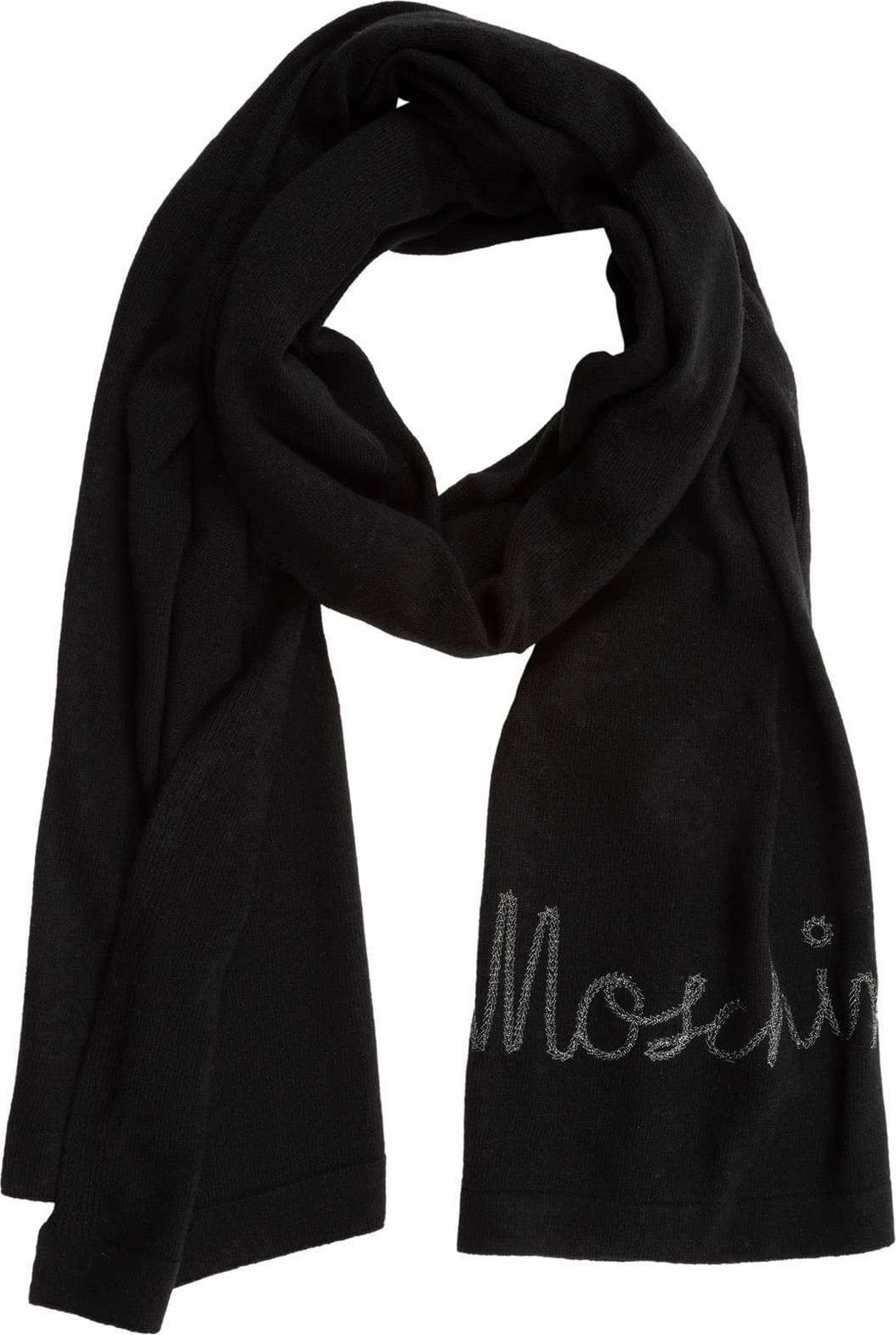 Moschino scarf women 30717m2567016 black wool shawl stole foulard ...