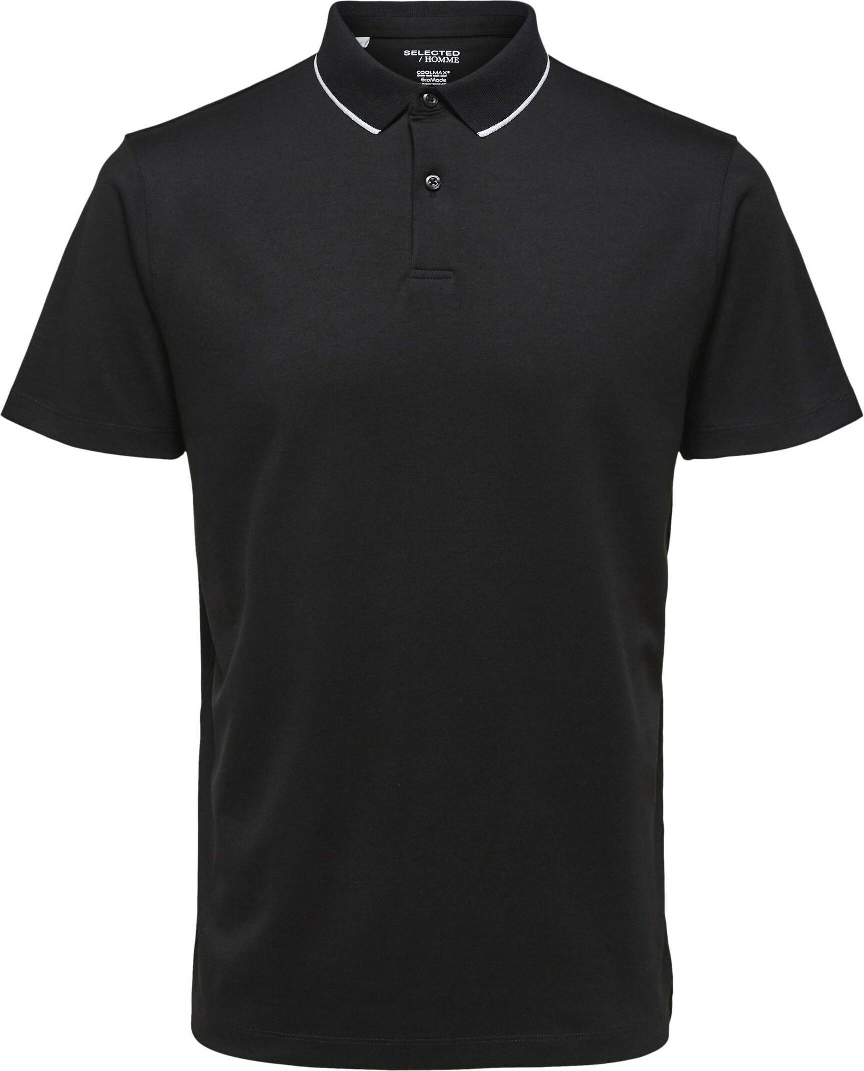Selected Short Sleeved Coolmax Polo Shirt - Black • Pris