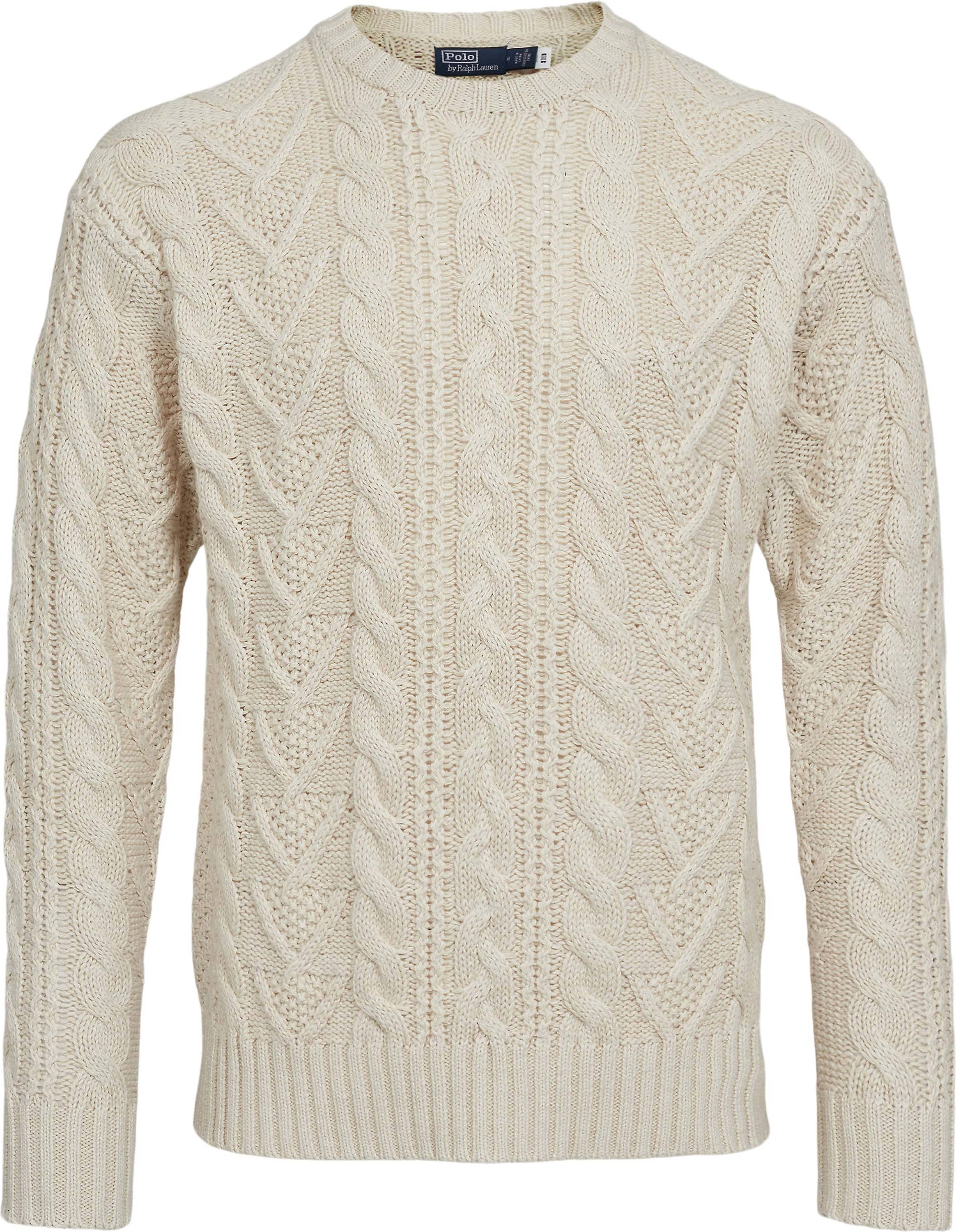 Polo Ralph Lauren Knitted Fishermen Sweater Cream • Pris