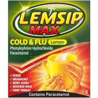 Lemsip Max Cold & Flu Lemon 5 stk Portionsposer