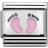 Nomination Composable Classic Link Pink Footprints Charm - Silver/pink/Black