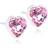Blomdahl Heart Earrings 6mm - White/Pink